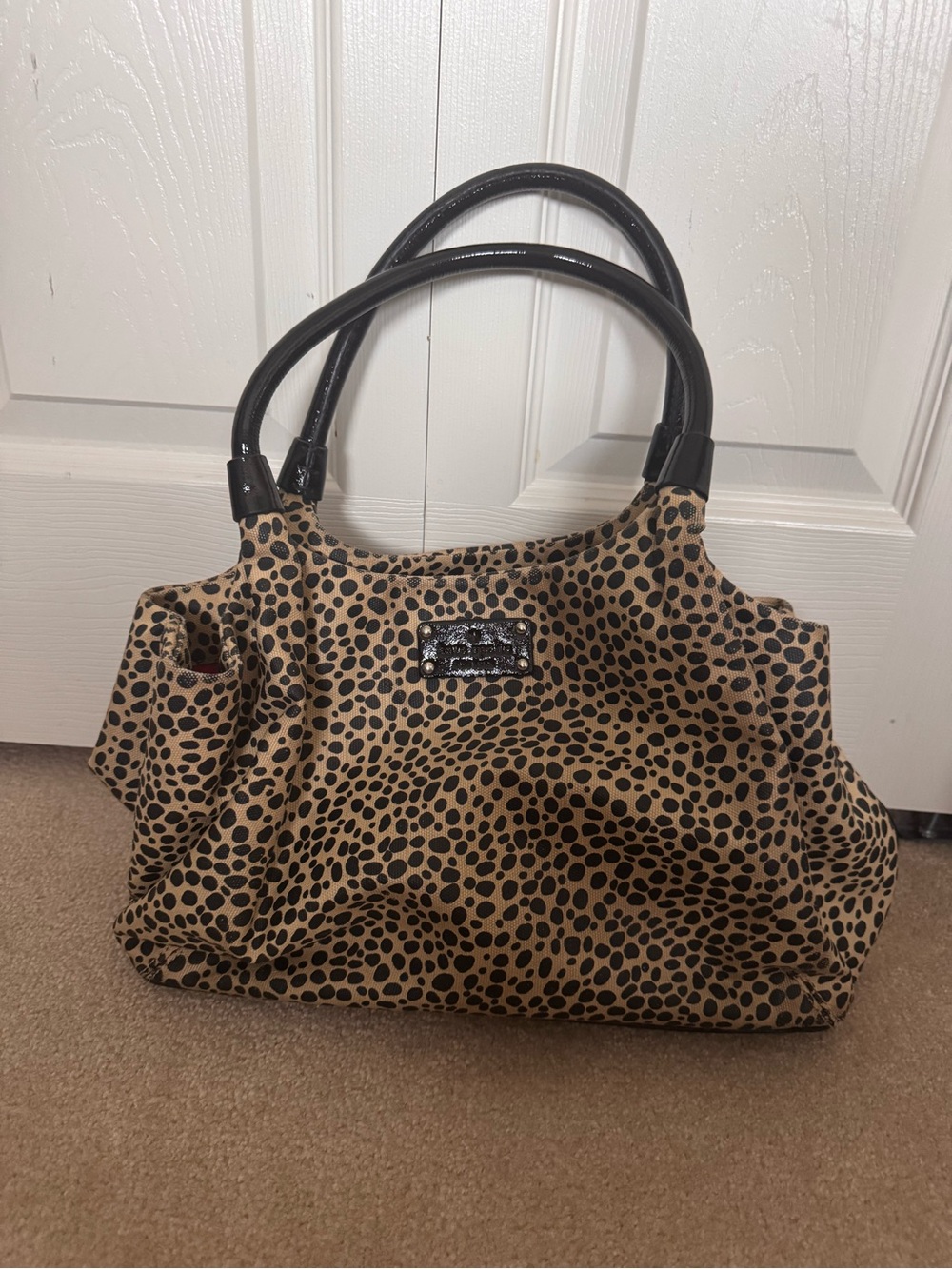 kate spade Leopard-Print Shoulder Bag in Tan and Black
